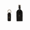 Saffiano bőr fekete kulcstartó + luggage tag