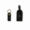 Saffiano bőr fekete kulcstartó + luggage tag