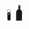 Saffiano bőr fekete kulcstartó + luggage tag