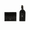 Saffiano bőr fekete kártyatartó + luggage tag