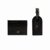 Saffiano bőr fekete kártyatartó + luggage tag