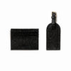 Saffiano bőr fekete kártyatartó + luggage tag