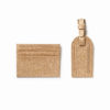 Saffiano bőr arany kártyatartó + luggage tag