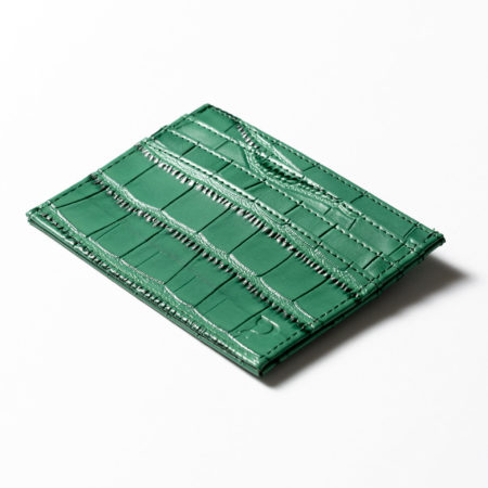 Croc bőr zöld kártyatartó