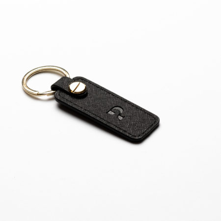 Saffiano bőr fekete kulcstartó