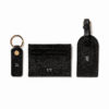 Saffiano bőr fekete kártyatartó + kulcstartó + luggage tag