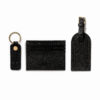 Saffiano bőr fekete kártyatartó + kulcstartó + luggage tag
