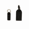 Saffiano bőr fekete kulcstartó + luggage tag