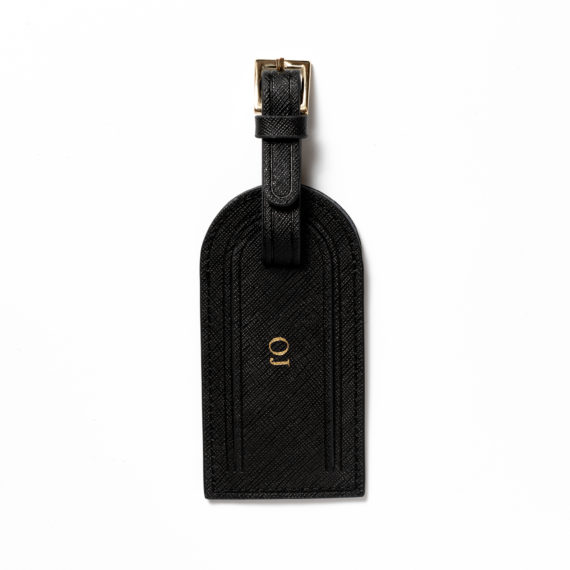 Saffiano bőr fekete luggage tag