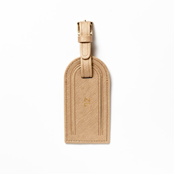 Saffiano bőr arany luggage tag