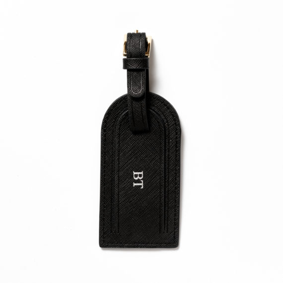 Saffiano bőr fekete luggage tag