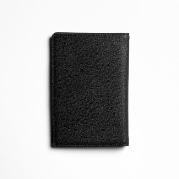 Saffiano bőr fekete útlevéltartó
