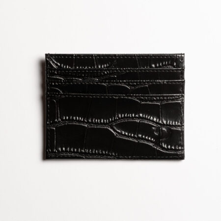 Croc bőr fekete kártyatartó
