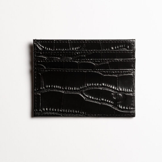 Croc bőr fekete kártyatartó