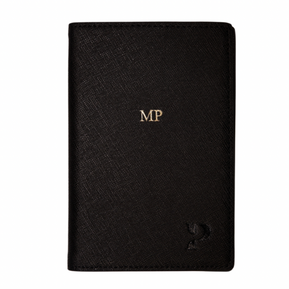 Saffiano bőr fekete útlevéltartó