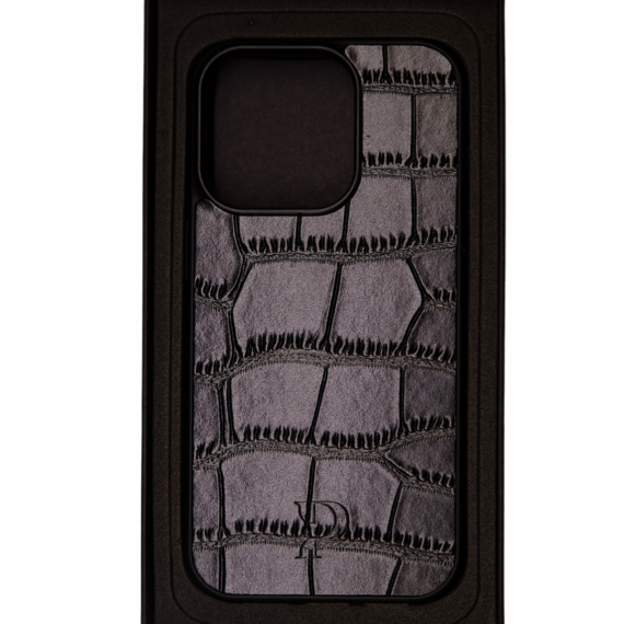 Croc bőr fekete iPhone telefontok