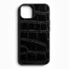 Croc bőr fekete iPhone telefontok