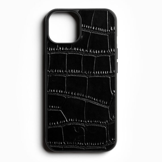 Croc bőr fekete iPhone telefontok